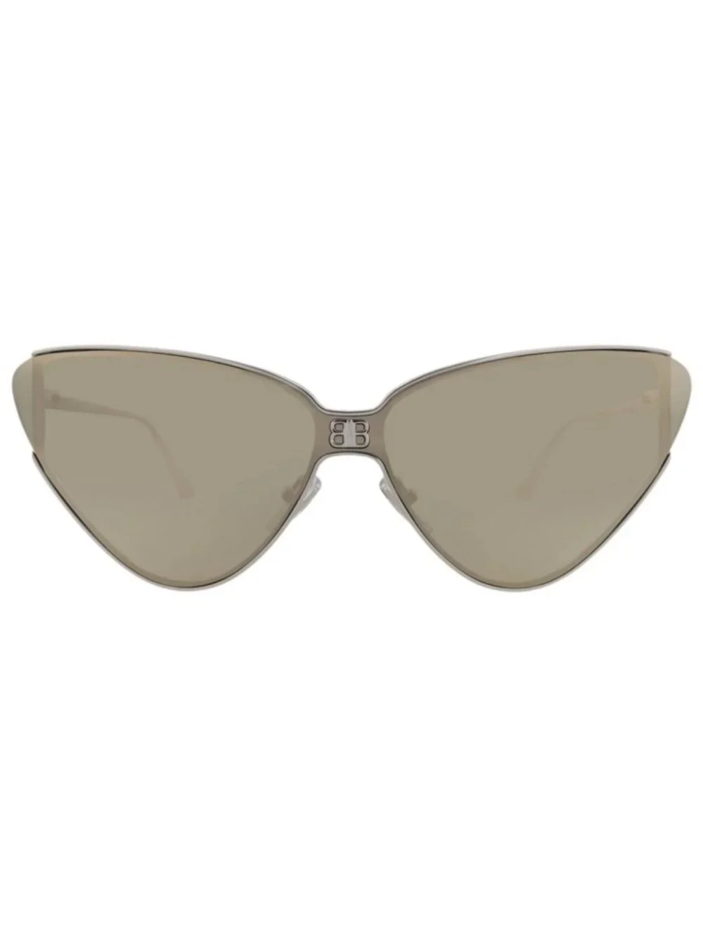 New Balenciaga Women's Sunglasses Cat Eye Metal Frame Silver Silver White